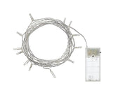 IKEA LEDFYR LED Lighting Chain with 12 Lights, Indoor, Battery-Operated Silver-Colour